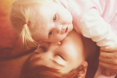 Close-up portrait of cute baby