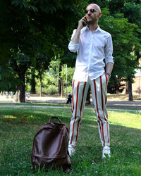 Full length of man standing in park