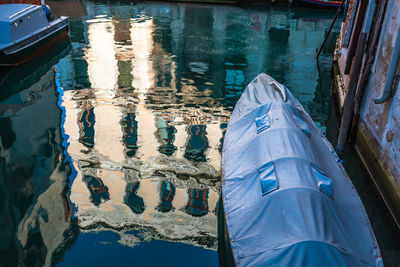 High angle view of swimming pool against buildings