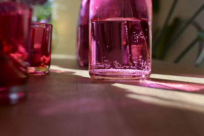 Close-up of drink in glass on table