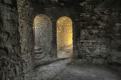 Old stone wall of historic building