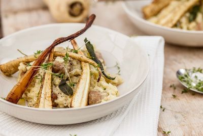 Close-up of food in bowl on table