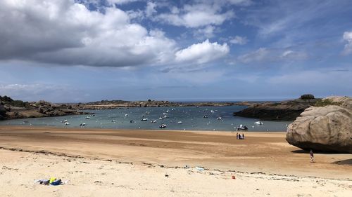 Scenic view of beach against sky