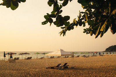 Scenic view of beach against clear sky