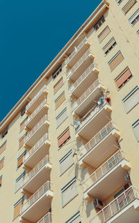 Low angle view of building against clear sky