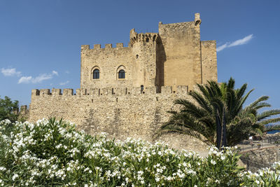 Low angle view of historic building against sky