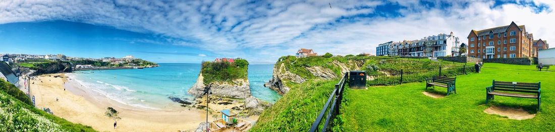 Panoramic view of sea against sky