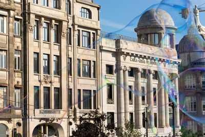 Low angle view of buildings in city