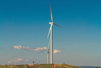 Wind turbine power scenic and blue sky at khaokho moutain in phetchabun ,thailand