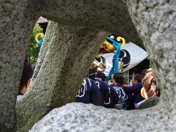 Group of people on rock