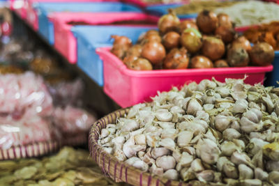 Close-up of vegetables for sale at market stall