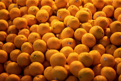 Full frame shot of oranges at market stall