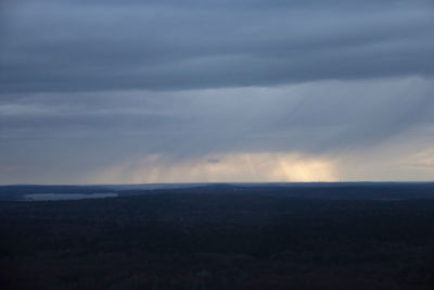 Scenic view of landscape against cloudy sky