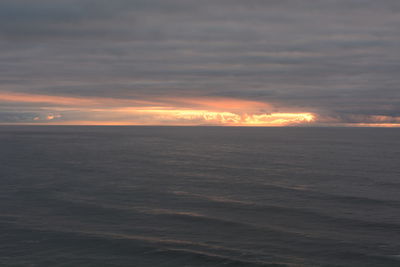 Scenic view of sea against sky at sunset