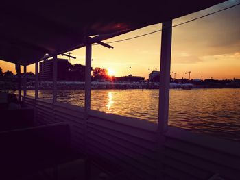 View of river at sunset