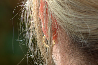 Close-up of woman with blond hair