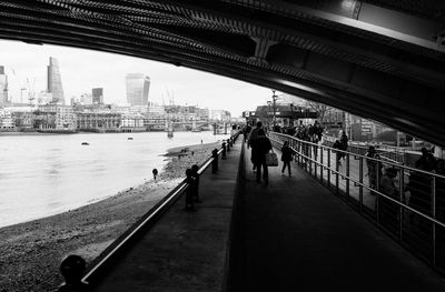 Woman walking in city