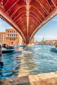 Arch bridge over river