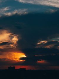 Scenic view of dramatic sky during sunset