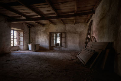 Interior of abandoned building