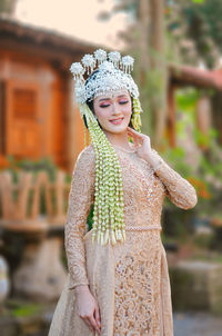 Bridal clothes and bridal makeup from east java, indonesia