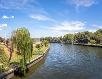 Scenic view of river against sky