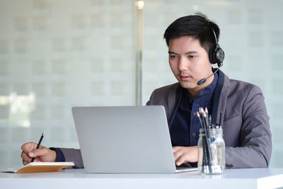 Businessman working in office