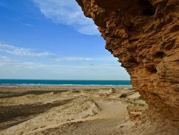 Scenic view of beach against sky