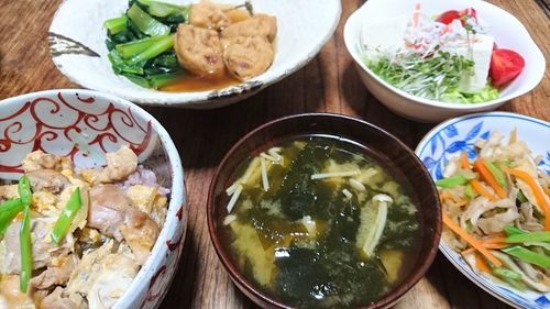 Close-up of food served in plate