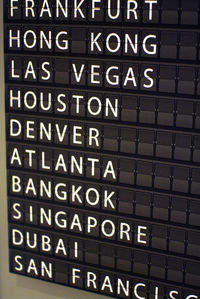 Close-up of information sign