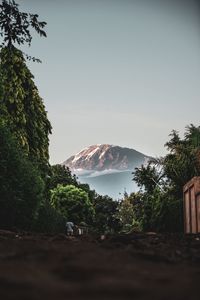 Scenic view of mountains against clear sky