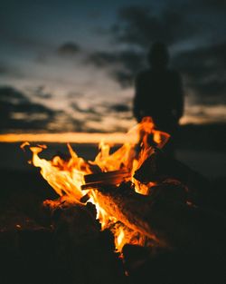 Bonfire on landscape