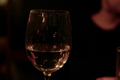 Close-up of wine glass on table