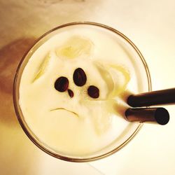 Directly above shot of coffee cup