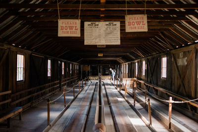 Empty railroad station platform