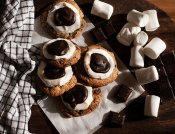 Smores chocolate chip cookies in morning sunlight