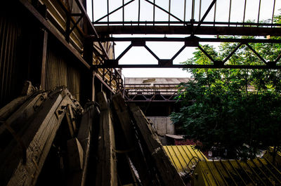 Low angle view of roof against sky