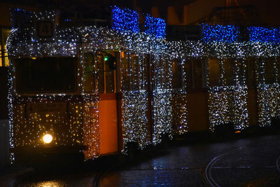 Illuminated lights at night