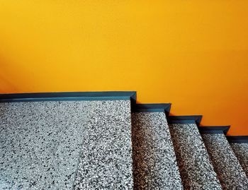 Close-up of stack of yellow wall