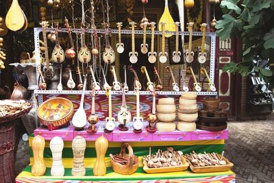 Close-up of displayed for sale at market stall