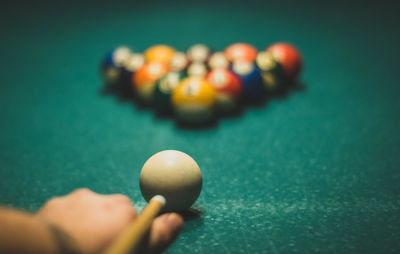 Close-up of balls on table