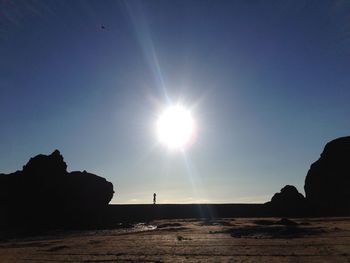 Scenic view of sea against clear sky during sunset