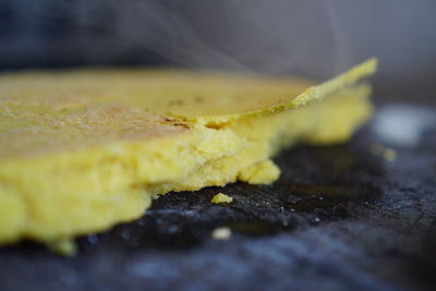 Close-up of yellow fruit on table