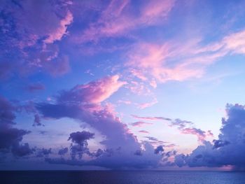 Scenic view of sea against dramatic sky