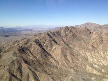 Scenic view of dramatic landscape against clear sky