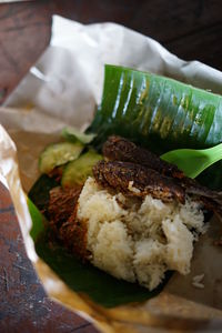 Close-up of meal served in plate