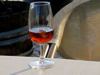 Cocktail drink on restaurant table