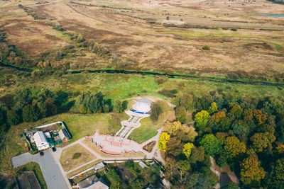 High angle view of townscape