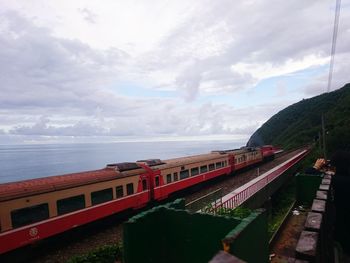 View of sea against cloudy sky