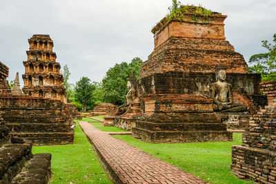 Old temple building against sky